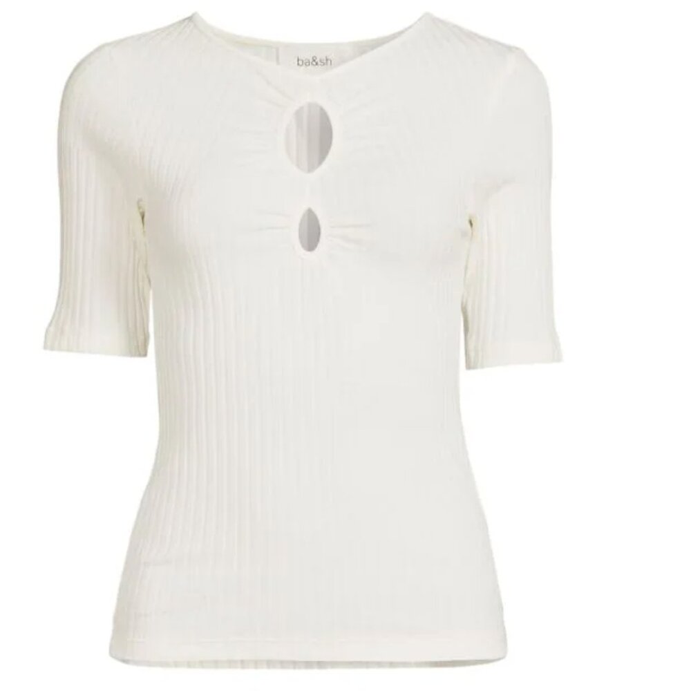 BA&SH Massiva Ribbed Keyhole Top - Picture 4 of 9